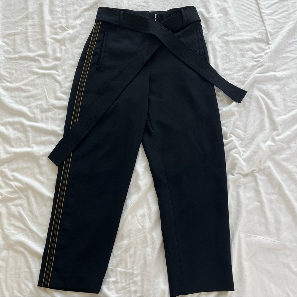 Aritzia Wilfred Black Belted High-Waisted Pants
